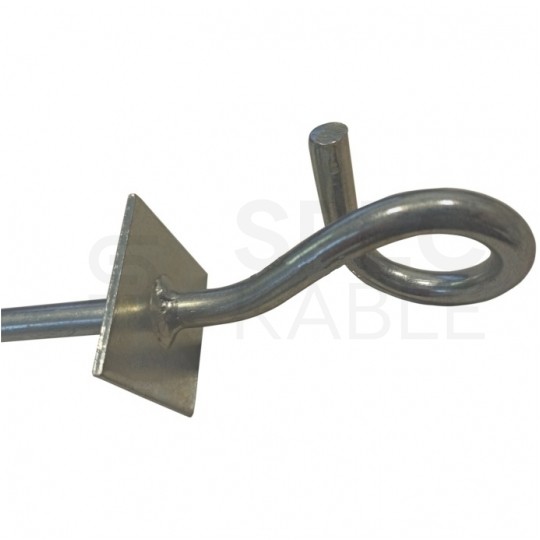 Śruba hakowa prosta do wieszania uchwytów odciągowych fi:16mm długość 230mm ( gwint 120mm) TELCOLINE