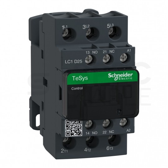 Stycznik mocy 25A 11kW cewka 230V 3NO (1NO + 1NC) 3-modułowy AC-3 TeSys D Schneider