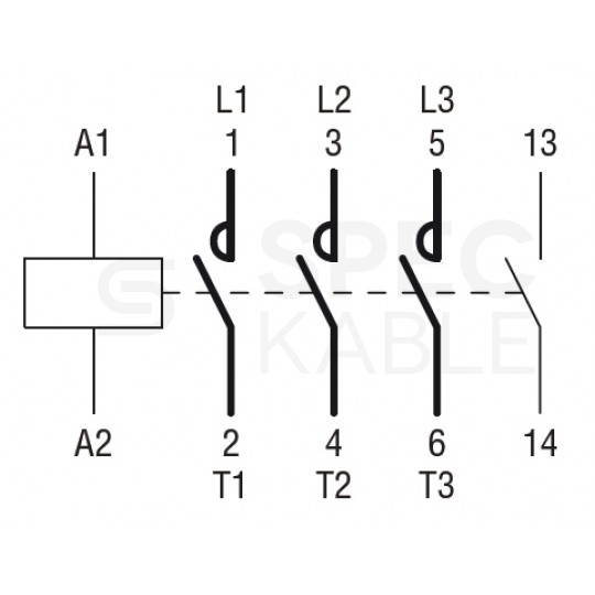 Stycznik mocy MINI przekaźnik 9A 4kW przy 400VAC cewka 230V (3NO + 1NO) 3-modułowy LOVATO