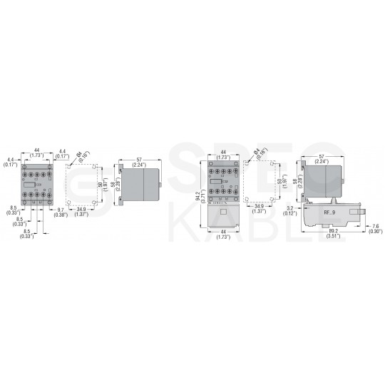 Stycznik mocy MINI przekaźnik 9A 4kW przy 400VAC cewka 230V (3NO + 1NO) 3-modułowy LOVATO