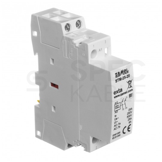 Stycznik modułowy 25A 2NO cewka 230V AC TH35 EXTA ZAMEL