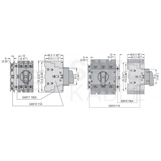 Styk pomocniczy zestyk 1NO + 1NC do rozłączników izolacyjnych serii GA LOVATO GAX1011A
