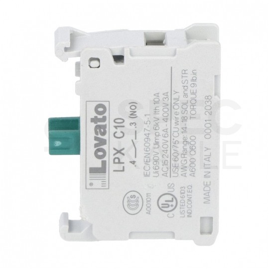 Styk pomocniczy zestyk 1NO (3A 230V) do przycisków sterowniczych serii Platinum LOVATO LPXC10