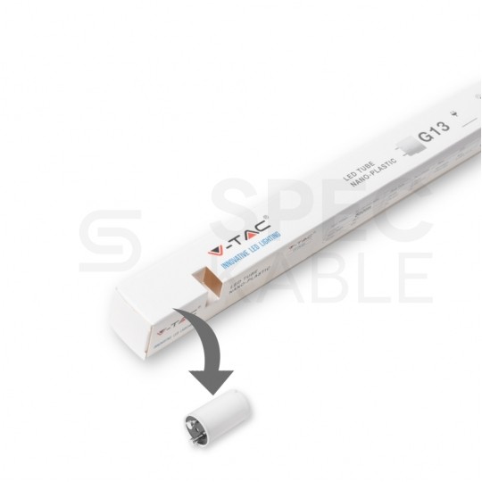 Świetlówka tubowa 150cm LED G13 T8 230V 22W 1900lm 6400K IP20 barwa CW biała zimna ze starterem V-TAC VT-1577 3 LAT GWARANCJI