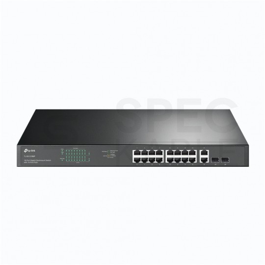 Switch 19" RACK 18x port RJ45 (Gigabit Ethernet 1000Mb/s, w tym 16x PoE+) + 2x port SFP przełącznik niezarządzalny TP-Link TL-SG1218MP