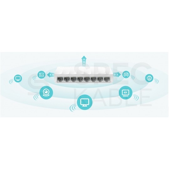 Switch Desktop 8x port RJ45 (Fast Ethernet 100Mb/s) przełącznik niezarządzalny TP-Link LS1008