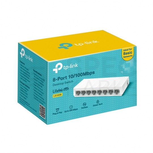 Switch Desktop 8x port RJ45 (Fast Ethernet 100Mb/s) przełącznik niezarządzalny TP-Link LS1008
