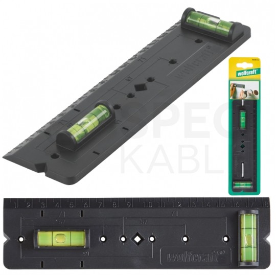 Szablon do wymiarowania puszek prądowych 50x185x15mm do precyzyjnego ustalania pozycji otworów puszek prądowych WOLFCRAFT WF4050000