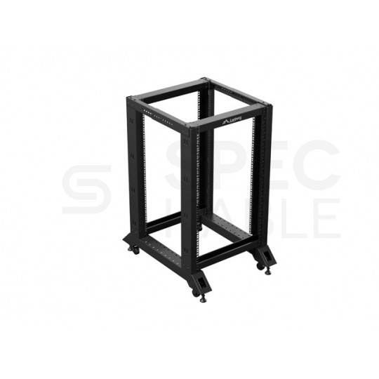Szafa stojąca OPEN RACK 19" 18U 600x800mm do serwerów i magazynów energii otwarta czarna LANBERG