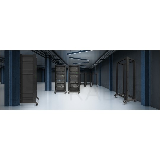 Szafa stojąca OPEN RACK 19" 27U 600x800mm do serwerów i magazynów energii otwarta czarna LANBERG