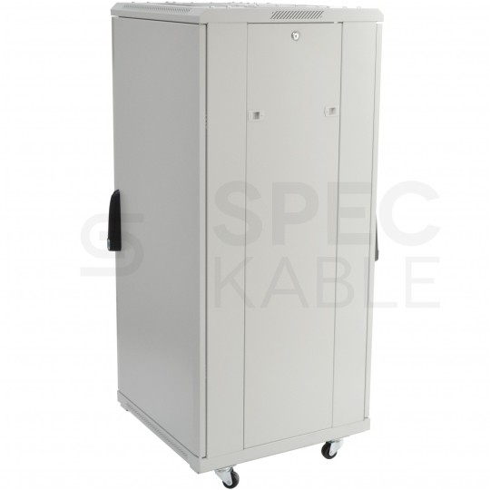 Szafa stojąca RACK 19" 18U 600x800mm drzwi szklane szara TOTEN G7