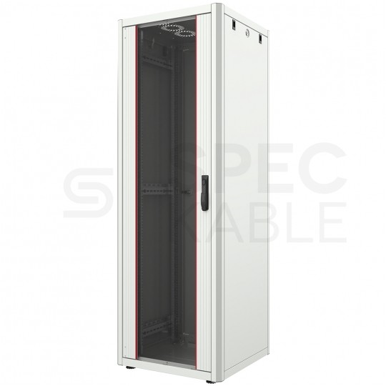 Szafa stojąca RACK 19" 22U 600x600mm drzwi szklane szara MIRSAN