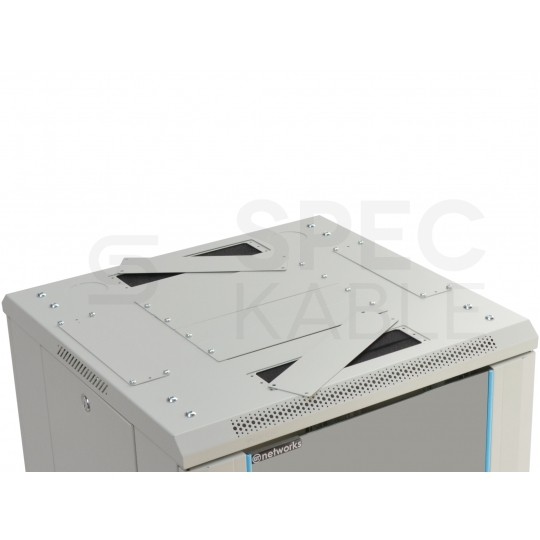 Szafa stojąca RACK 19" 22U 600x800mm drzwi szklane szara TOTEN G7