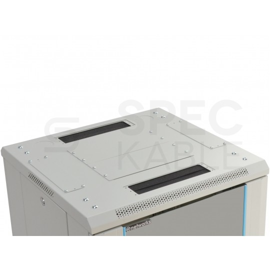 Szafa stojąca RACK 19" 27U 600x600mm drzwi szklane szara TOTEN G7