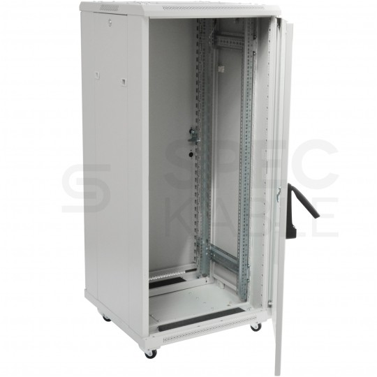 Szafa stojąca RACK 19" 27U 600x800mm drzwi szklane szara TOTEN G7