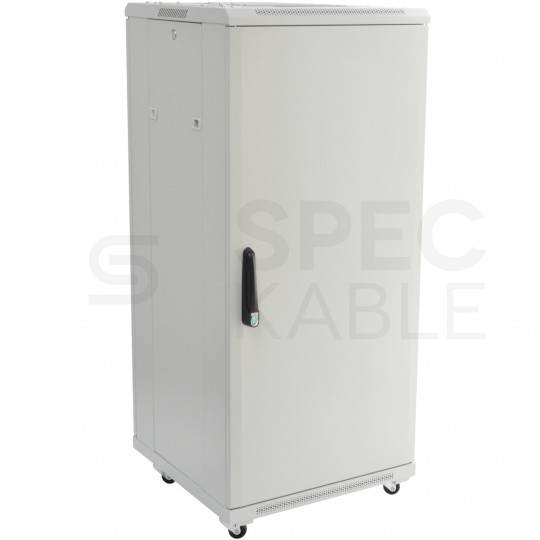 Szafa stojąca RACK 19" 27U 600x800mm drzwi szklane szara TOTEN G7