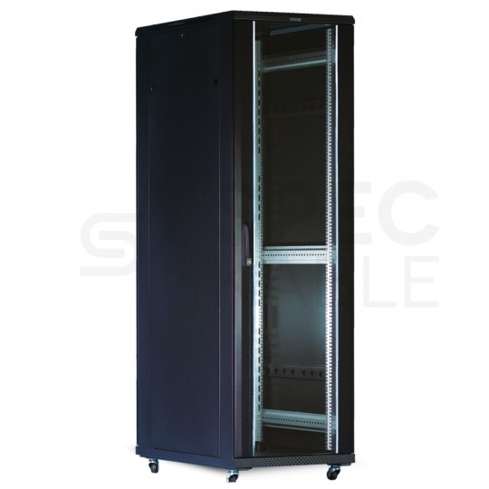 Szafa stojąca RACK 19" 42U 600x1000mm drzwi szklane czarna TOTEN G7