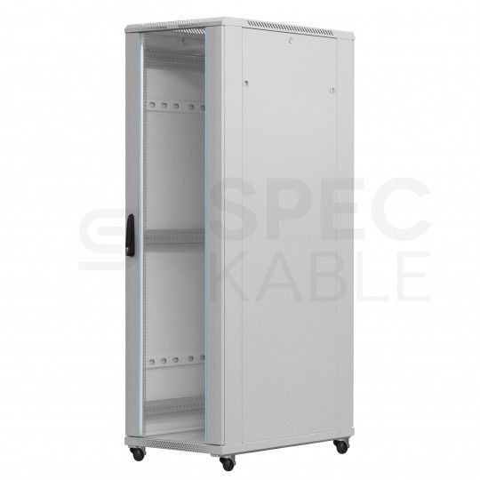 Szafa stojąca RACK 19" 42U 600x1000mm przednie i tylne drzwi perforowane szara TOTEN G3