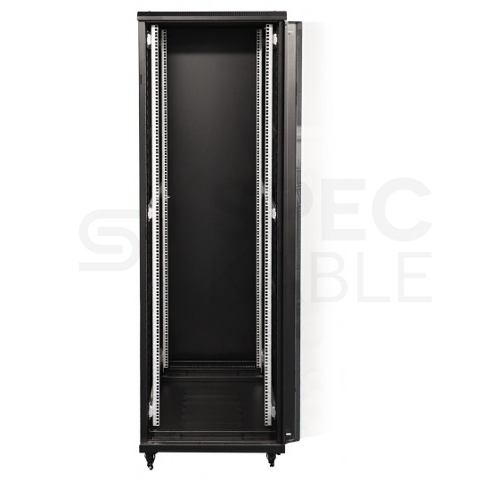 Szafa stojąca RACK 19" 42U 600x800mm drzwi szklane czarna EPRADO