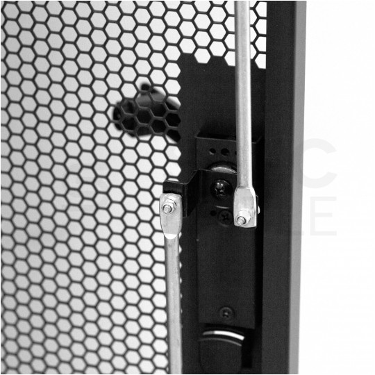 Szafa stojąca RACK 19" 42U 750x800mm perforowana serwerowa czarna 1500kg (złożona) NEKU + wyposażenie