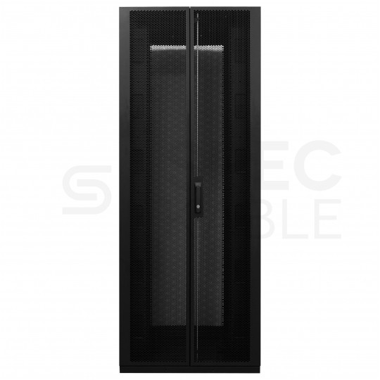 Szafa stojąca RACK 19" 42U 750x800mm perforowana serwerowa czarna 1500kg (złożona) NEKU + wyposażenie
