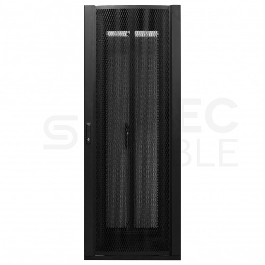 Szafa stojąca RACK 19" 42U 750x800mm perforowana serwerowa czarna 1500kg (złożona) NEKU + wyposażenie