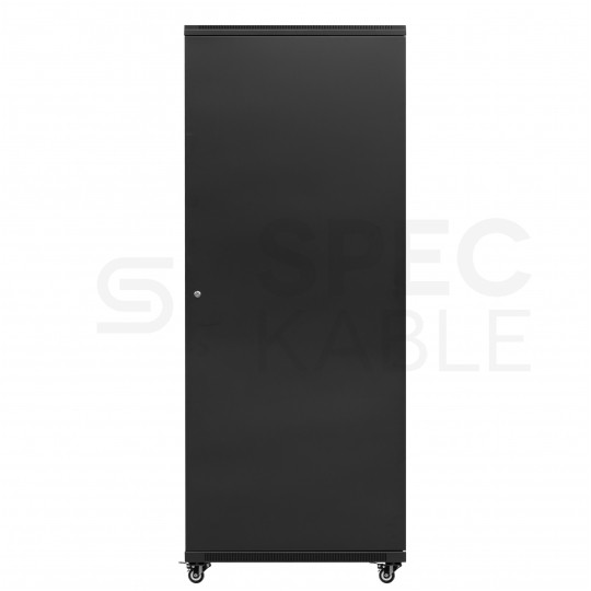 Szafa stojąca RACK 19" 42U 800x800mm drzwi szklane wyposażona czarna GT