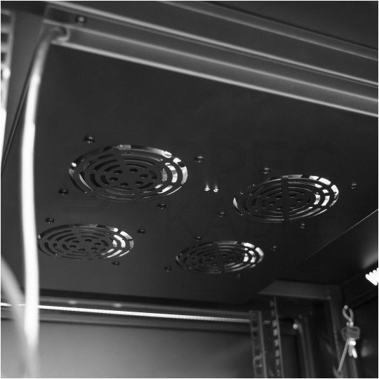 Szafa stojąca RACK 19" 42U 800x800mm drzwi szklane wyposażona czarna GT