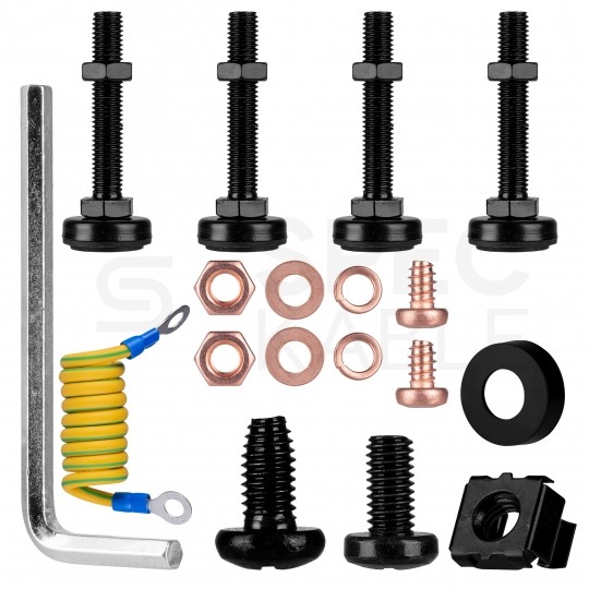 Szafa stojąca RACK 19" 42U 800x800mm drzwi szklane wyposażona czarna GT