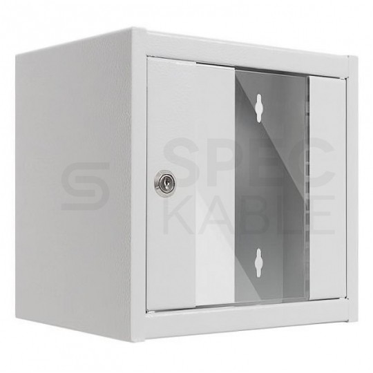 Szafa wisząca RACK 10" 4,5U 300mm drzwi szklane szara NETRACK S-Line