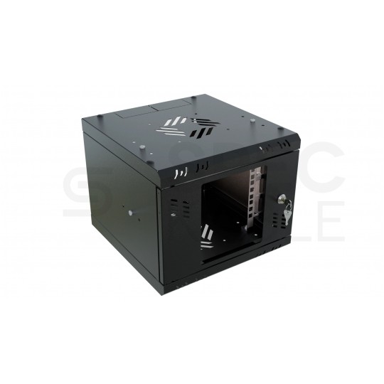 Szafa wisząca RACK 10" 4U 300mm drzwi szklane czarna