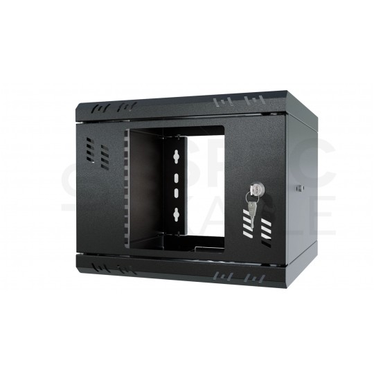 Szafa wisząca RACK 10" 4U 300mm drzwi szklane czarna