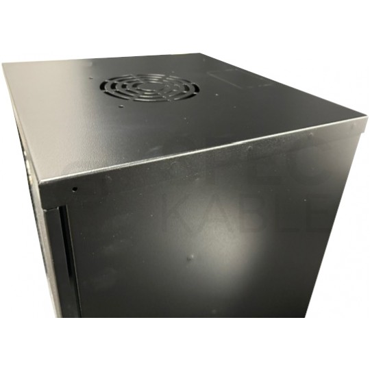 Szafa wisząca RACK 10" 6U 300mm drzwi szklane czarna NETRACK S-Line