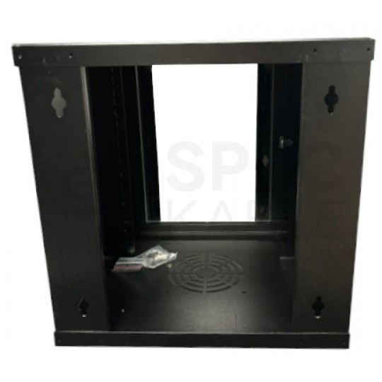 Szafa wisząca RACK 10" 6U 300mm drzwi szklane czarna NETRACK S-Line