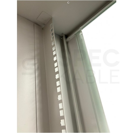 Szafa wisząca RACK 10" 6U 300mm drzwi szklane szara NETRACK S-Line