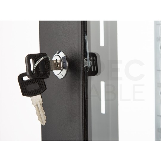 Szafa wisząca RACK 10" 9U 300mm drzwi szklane czarna NEKU TS