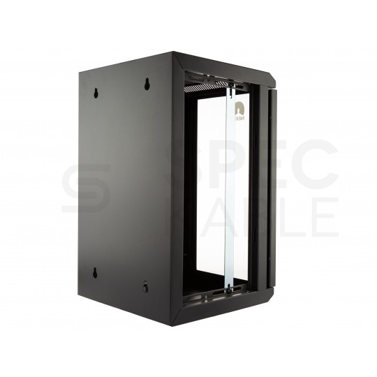 Szafa wisząca RACK 10" 9U 300mm drzwi szklane czarna NEKU TS