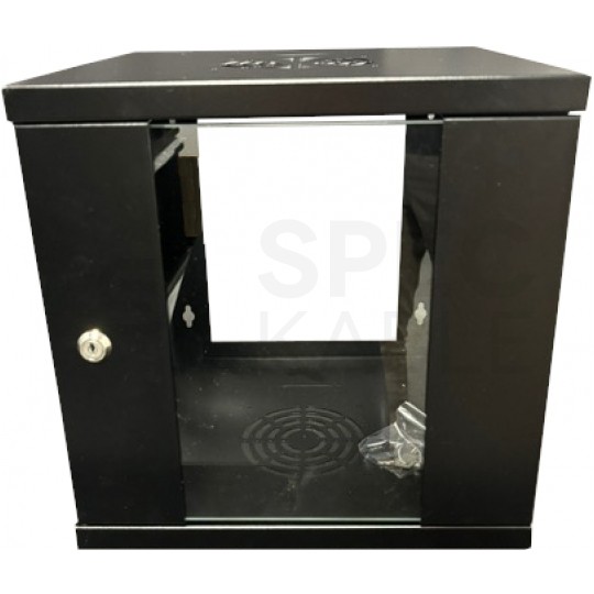 Szafa wisząca RACK 10" 9U 300mm drzwi szklane czarna NETRACK S-Line