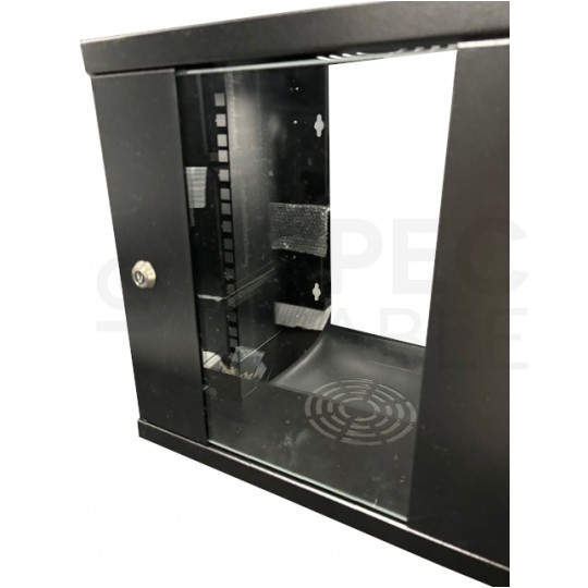 Szafa wisząca RACK 10" 9U 300mm drzwi szklane czarna NETRACK S-Line