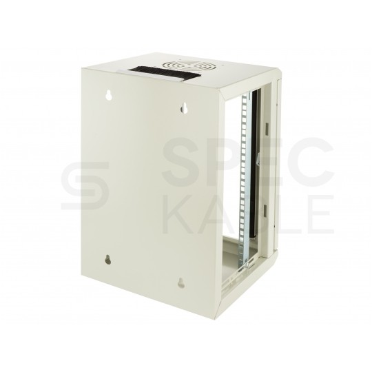 Szafa wisząca RACK 10" 9U 300mm drzwi szklane szara NEKU TS