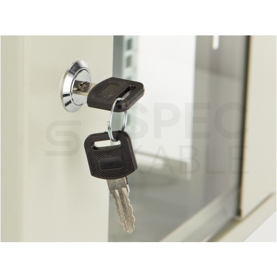 Szafa wisząca RACK 10" 9U 300mm drzwi szklane szara NEKU TS