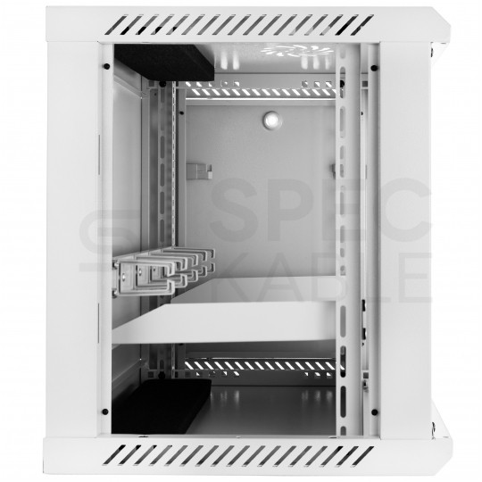 Szafa wisząca RACK 19" 12U 450mm drzwi szklane biała NEKU TS BOX