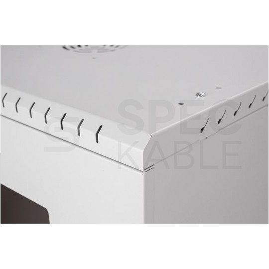 Szafa wisząca RACK 19" 12U 450mm drzwi szklane szara BOX