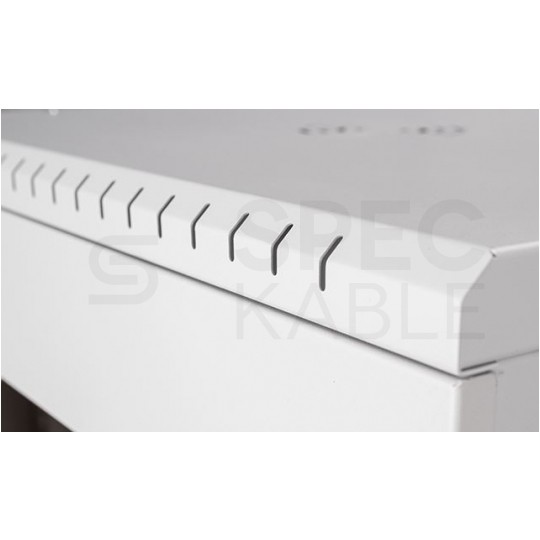 Szafa wisząca RACK 19" 12U 450mm drzwi szklane szara BOX