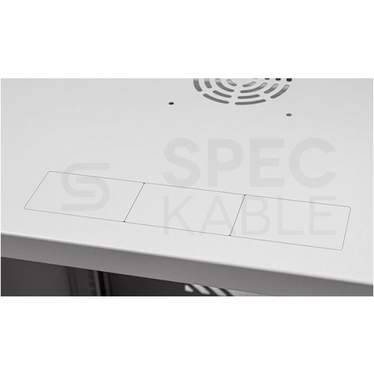 Szafa wisząca RACK 19" 12U 450mm drzwi szklane szara BOX