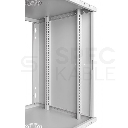 Szafa wisząca RACK 19" 12U 450mm drzwi szklane szara BOX