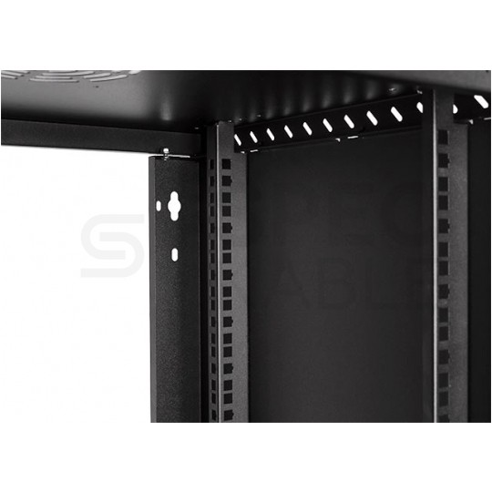 Szafa wisząca RACK 19" 12U 600mm drzwi szklane czarna BOX