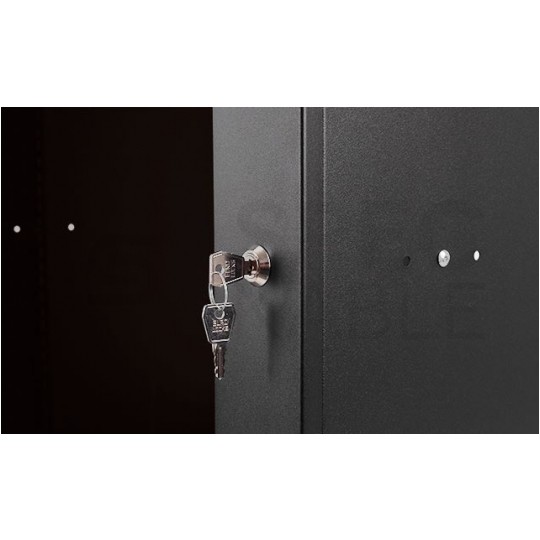 Szafa wisząca RACK 19" 12U 600mm drzwi szklane czarna BOX