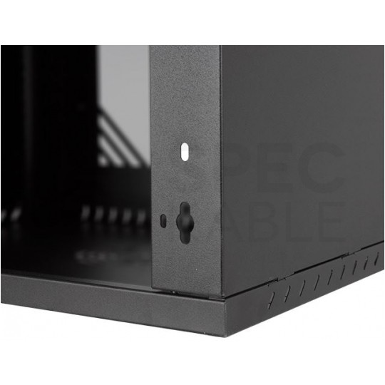Szafa wisząca RACK 19" 12U 600mm drzwi szklane czarna BOX