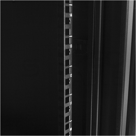 Szafa wisząca RACK 19" 15U 450mm drzwi szklane czarna GTS zdejmowane boki Seria AD